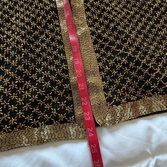 Vintage Jessica Howard Metallic Black Gold Beaded Silk Jacket Women's Medium - Picture 9 of 13